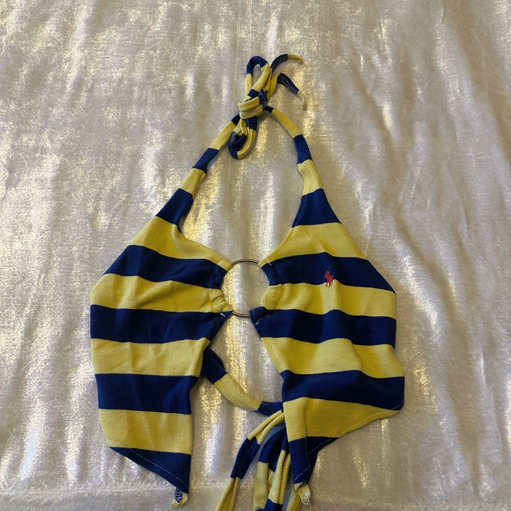 Polo by Ralph Lauren Yellow and Blue Striped Tank Top